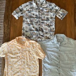 3 boys ZARA aloha button down shirts size 11-12